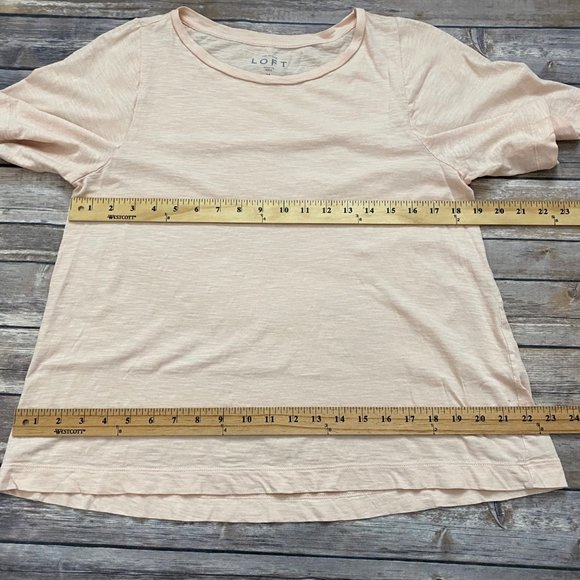 LOFT Light Pink Cotton Short Bell Sleeve Tee - Picture 9 of 12